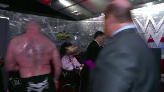 BROCK LESNAR THREW UNIVERSAL TITLE AT VINCE MCMAHON [upl. by Hniht]