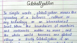 Essay on Globalization  Globalization essay in english [upl. by Retxab105]