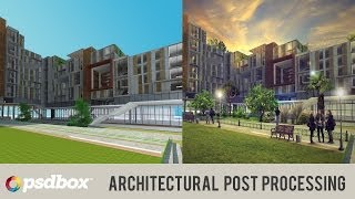 Architectural Post Processing in Photoshop PSD Box [upl. by Nadroj]