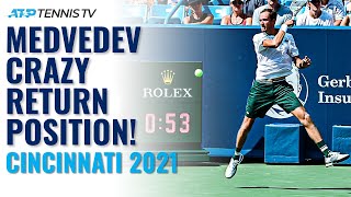 CRAZY Deep Daniil Medvedev Return Position in Cincinnati [upl. by Remington]