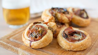 Green Pepper amp Serrano Ham Puff Pastry Pinwheels  Ham amp Cheese Pinwheels Recipe [upl. by Ecertap]