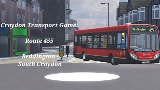 Croydon Transport Game Route 455  Beddington Asda  South Croydon South End [upl. by Acinod]