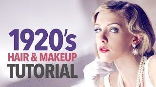 1920s makeup amp hair tutorial [upl. by Vanya]