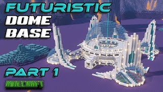 TUTORIAL  Large Minecraft Futuristic Base PART 1  Futuristic Minecraft Dome  Futuristic Mega Base [upl. by Ricketts760]