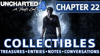 Uncharted 4  Chapter 22 All Collectible Locations Treasures Journal Entries Notes Conversations [upl. by Leihcar]