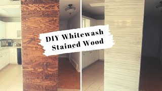 DIY WHITEWASH STAINED WOOD SHIPLAP WALL [upl. by Therine965]