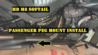 Passenger Peg Mount Install  HD M8 Softail [upl. by Endres]