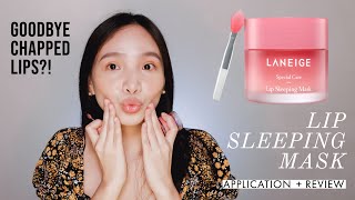 LANEIGE LIP SLEEPING MASK I Application  Review Goodbye chapped lips [upl. by Rexanne]