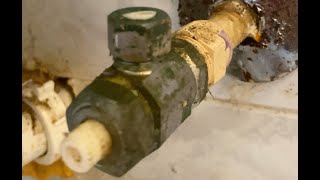 How to Loosen Rusted Lock Tight Faucet Supply Nut [upl. by Amilas400]