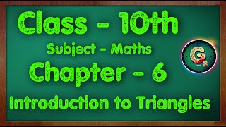 Class  10 Ex  6 Introduction to Triangle  Part  1  NCERT CBSE [upl. by Aileda389]