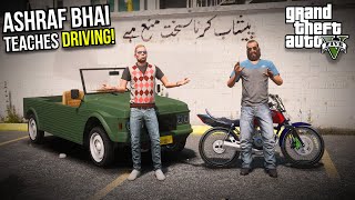 ASHRAF BHAI TEACHES DRIVING  HONDA 125 MODIFIED  GTA 5 MODS PAKISTAN [upl. by Akeihsat]