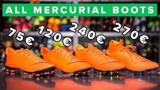 CHEAP vs EXPENSIVE  All Nike Mercurial boots explained Elite Pro or Academy [upl. by Anialem]