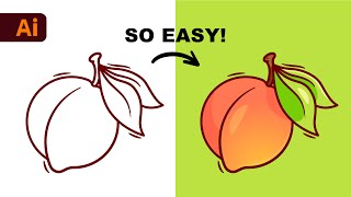 Adobe Illustrator Beginner Tutorial Create a Vector Peach from Sketch HD [upl. by Ludie]