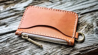 Simple Leather Zip Wallet DIY Tutorial [upl. by Yenoh]