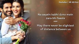 Duniya Lyrics With English Translation  Luka Chuppi  Kartik Aaryan Kriti Sanon  Akhil  Dhvani B [upl. by Gonyea]