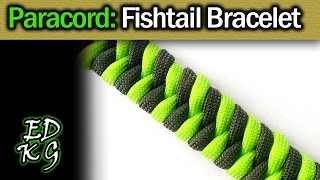 Fishtail Paracord Bracelet Tutorial 2 color weave [upl. by Aillicsirp]