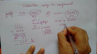 Subtraction using 9s complement [upl. by Skricki]