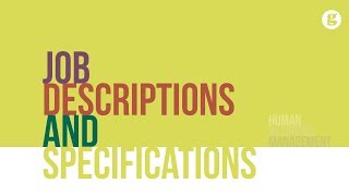 Job Descriptions and Specifications [upl. by Anailuig]