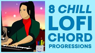 8 Chill Lofi Chord Progressions Lofi Piano Tutorial [upl. by Borchers]