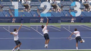 Federer 1st Serve Rear View  Master Class [upl. by Zedekiah]