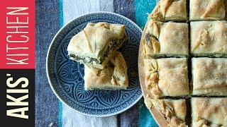 Greek Spinach Pie Spanakopita  Akis Petretzikis [upl. by Eerpud7]