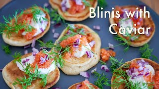 Blinis with Danish Caviar Stenbiderrogn  In Carinas Kitchen [upl. by Mert21]