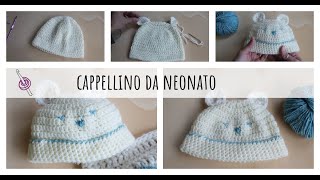 Cappellino da neonato a Uncinetto  Tutorial [upl. by Heid]