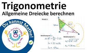 Trigonometrie  Allgemeine Dreiecke berechnen [upl. by Mel]