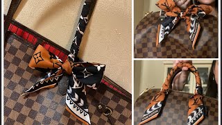 Four Ways to Tie a Bandeau on Louis Vuitton Neverfull and Speedy [upl. by Marih758]