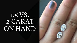 15 vs 2 Carat Diamond Size Comparison  Oval Diamonds [upl. by Mead]