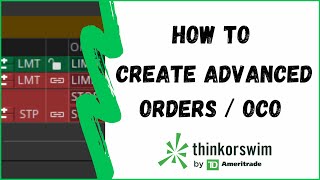 How To Create Advanced Orders  OCO Bracket  ThinkorSwim [upl. by Maxa252]