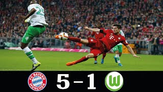 Bayern Munich 5  1 Wolfsburg Bundesliga 2015●R Lewandowski’s 5 Goals in 9 minutes●Classic Match [upl. by Natika]