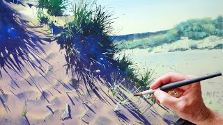 How to Paint Realistic Sand Dunes in Watercolor [upl. by Nerehs]