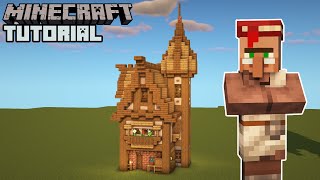 Minecraft  Librarians House Tutorial Villager Houses [upl. by Ardnikat]