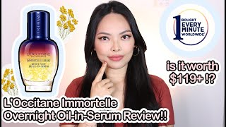 LOccitanes Immortelle Overnight Reset OilinSerum Review [upl. by Akemeuwkuhc792]