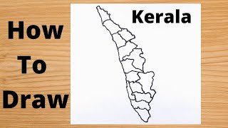 How To Draw Kerala Map  Very Easy Trick [upl. by Llednohs479]