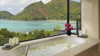 Raffles Seychelles  full tour of a five star beach resort [upl. by Alleusnoc]