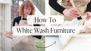 How To Whitewash Furniture  Step by Step DIY Tutorial [upl. by Ystap]