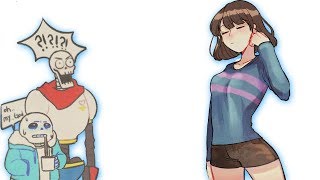 frisk is so cute Funny Undertale Comic Dubs Sans x Frisk [upl. by Aneetsyrk]