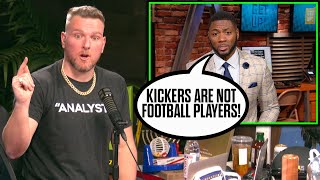 Pat McAfee Reacts To ESPN Analyst Saying Kickers Arent Football Players [upl. by Atiekan]