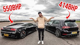 MY VW GOLF R TAKES ON MY LAMBORGHINI [upl. by Dadirac]