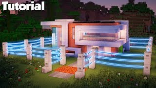 Minecraft How to Build a Mob Proof Modern House Tutorial  Safe Redstone House [upl. by Keyser]