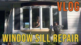 Fixing a rotten sill and reinsulating the bay window [upl. by Antonius]