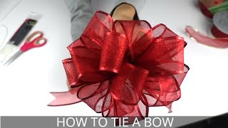 How to Make a Christmas Bow  Easiest BowMaking Method [upl. by Naihtsirc]