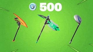 Best 500 Vbucks Pickaxes on Fortnite Best Uncommon Pickaxes [upl. by Grantland75]