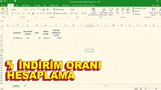 EXCEL  İNDİRİM ORANI NASIL HESAPLANIR YÜZDE HESAPLAMA İŞLEMİ 09062020 [upl. by Alcott]