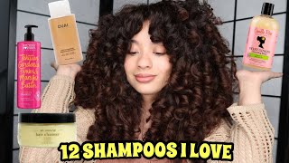 12 SHAMPOOS FOR CURLY HAIR Clarifying Sulfatefree Sulfate Cowash  Drugstore amp High End [upl. by Tanitansy]