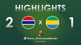 HIGHLIGHTS  Total AFCON Qualifiers 2021  Round 4  Group D Gambia 21 Gabon [upl. by Ecyal]