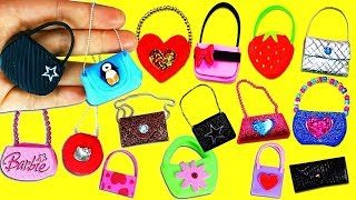 20 DIY Barbie Doll Miniature Purse Handbag Bag  20 Different Styles  simplekidscrafts [upl. by Eleanore368]