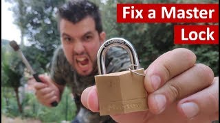 Master lock padlock jammed how to release the stuck pin 🔓 [upl. by Biron]